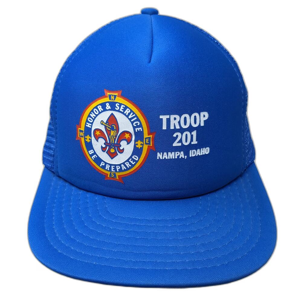 Sportcap Blue Trucker Hat One Size Boy Scouts Troop 201 Nampa Idaho Mesh Scout
